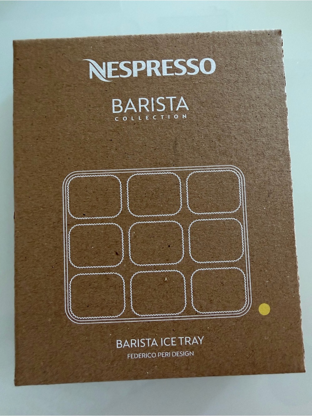 Nespresso Barista Collection Ice Tray — Brown with Yellow Accent new in box